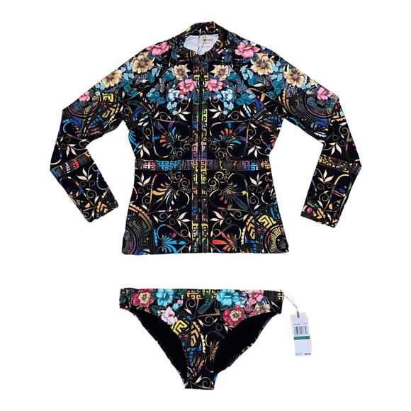 NWT Johnny Was JOY Surf Shirt & Bikini Bottoms [2-Pc] - Picture 2 of 11